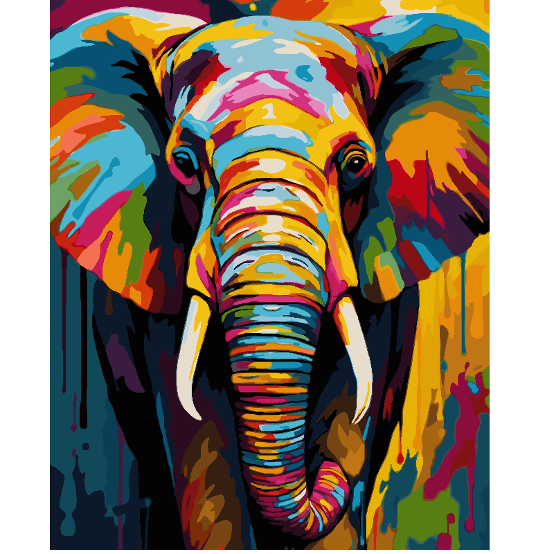 Kit Paint by numbers 40x50 Elefante de la india | WC1255 Main Image